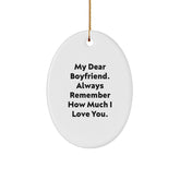 Funny Christmas Unique Gifts for Sweetheart, Oval Ornament with My Dear Sweetheart Quote, Sweetheart Gifts from Women - Image 1